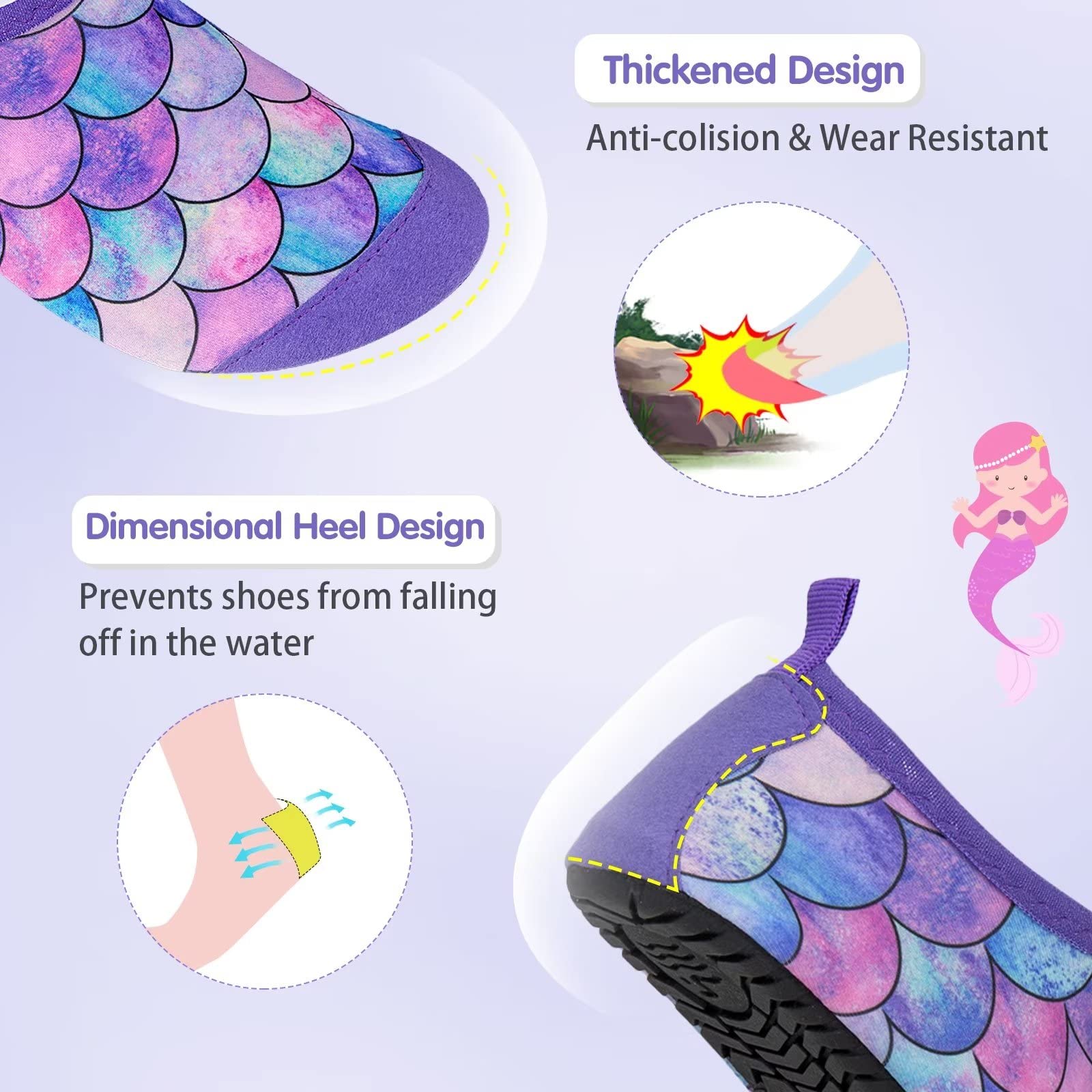 Kids Swim Water Shoes Toddlers Baby Aqua Socks Quick Dry Pool Beach Barefoot for Boys Girls Children — view 5