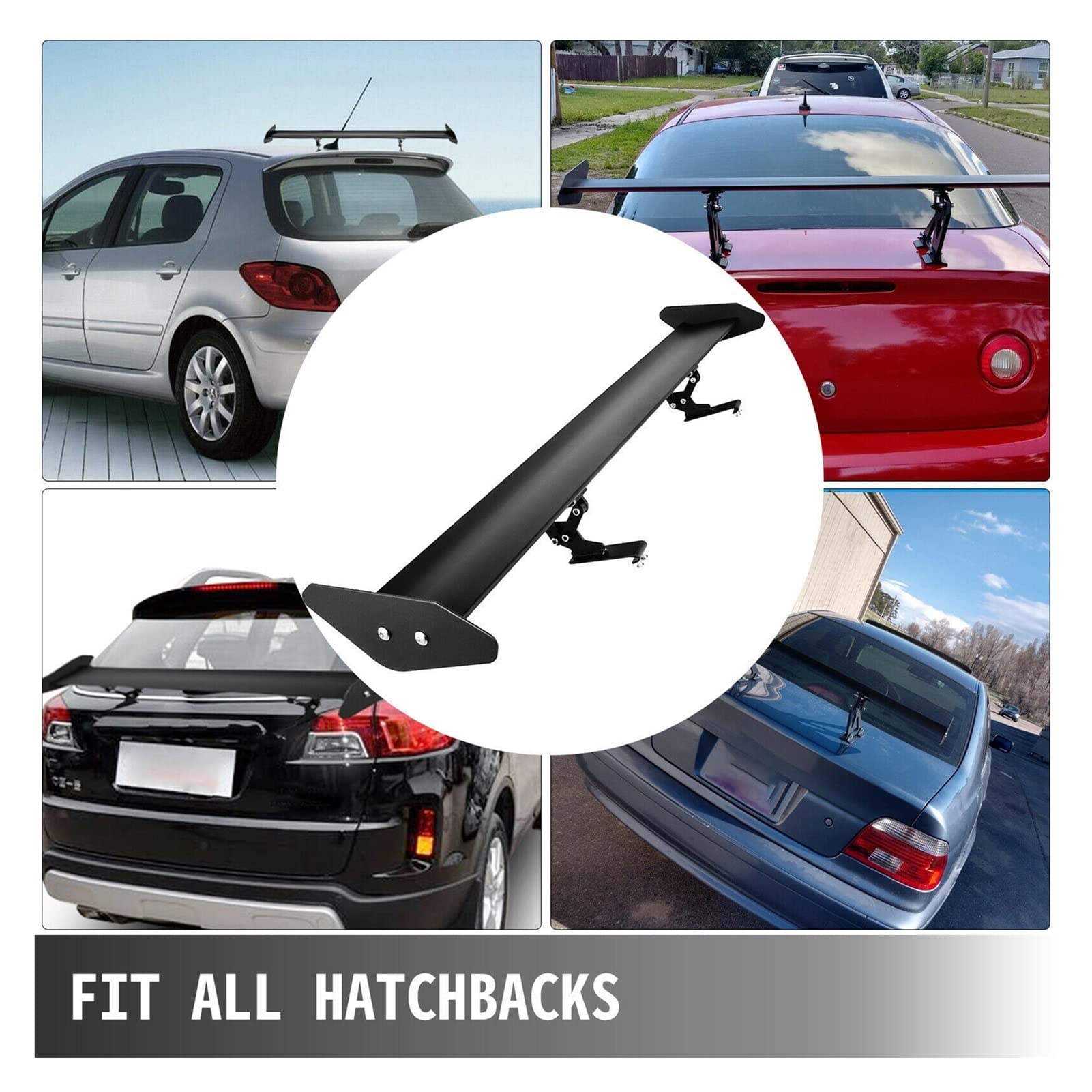 Universal Rear Wing Adjustable Brackets 43/53 In Aluminum Alloy Car Spoiler Tuning Accessory Installed on Hatchback Trunk Narzędzia ogrodowe(4)