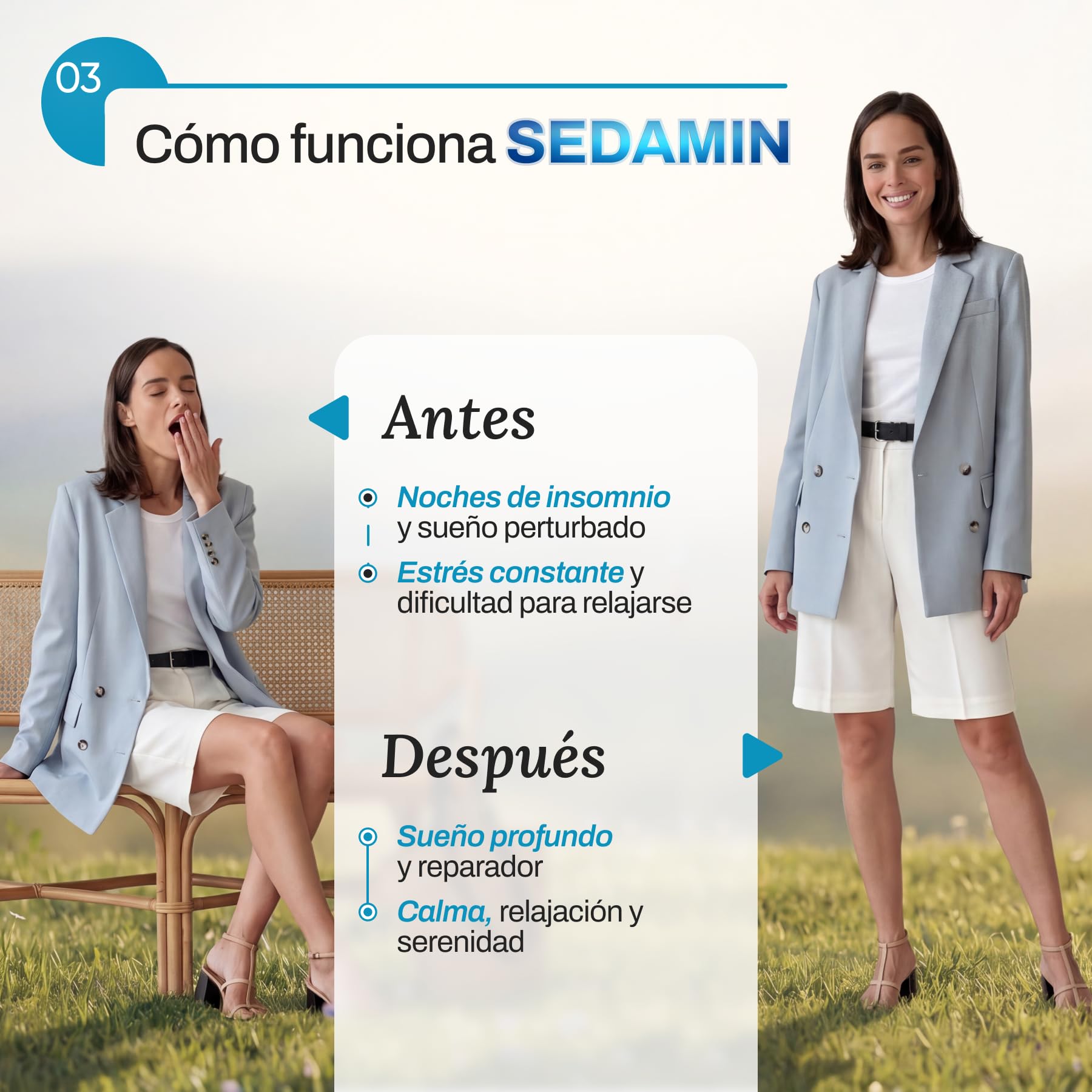 Cápsulas SEDAMIN | Apoyo de la relajación mental y un Sueño de Calidad | con Ashwagandha, Pasiflora, Glicinato de magnesio y Vitaminas del Complejo B | 30 cápsulas