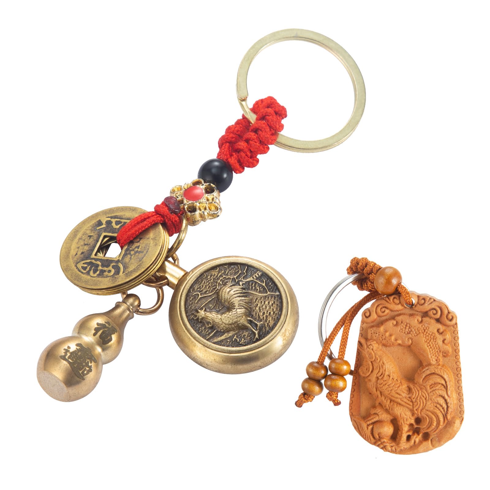 Amazon.com: 2 in 1 Feng Shui Wu Lou Brass Gourd 12 Zodiac Wood