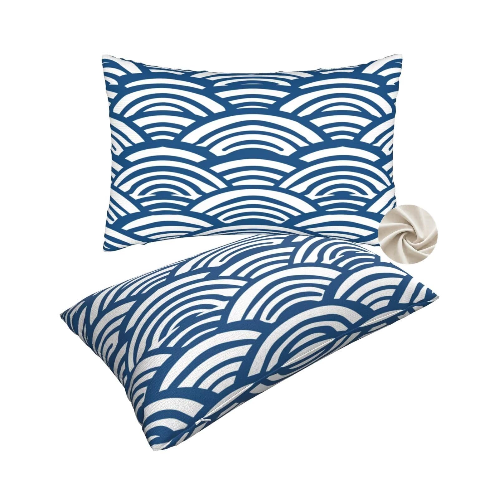 Coussin canapé bleu marine 50x80 cm housses décoratives lit et maison