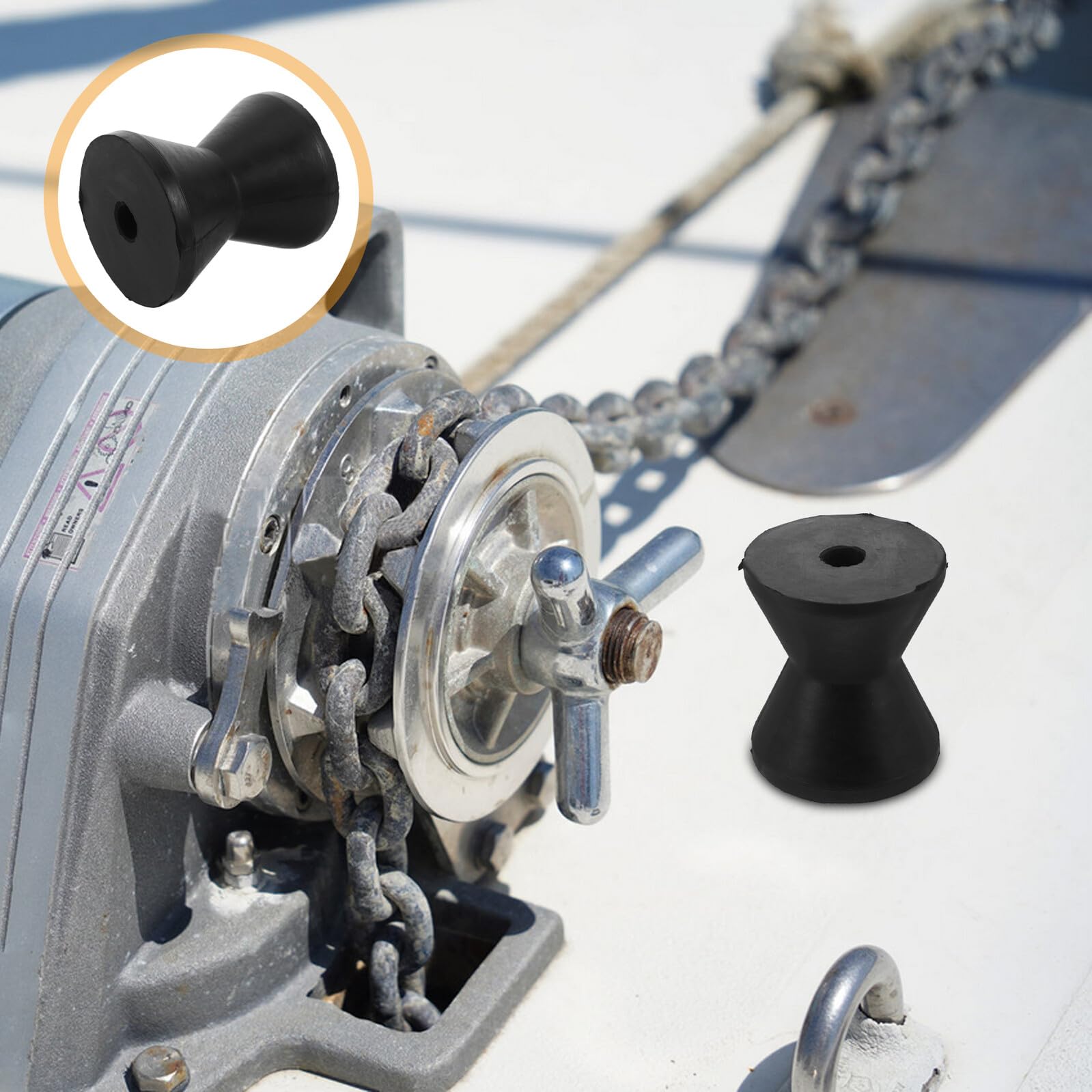 Anneome Rullo per Rimorchio Barca in Gomma Resistente Supporto Stabile per Prua Yacht e Pontone Rotelle Guida per Carrello Trailer Distribuzione Carico Ottimale per Traino Sicuro