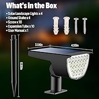 Vista 6 de Solar Lights Outdoor Waterproof IP65, Solar Powered 76 LED 3 Lighting Modes Solar Spot Lights Outdoor for Yard Garden Landscape Pathway