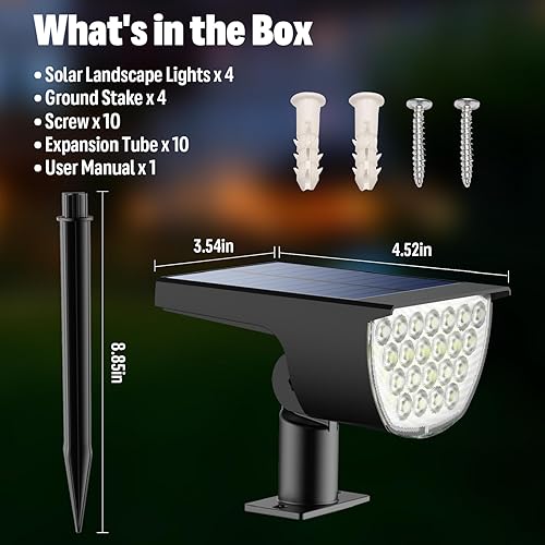 Miniatura 6 de Luces solares para exteriores, impermeables, IP65, 76 LED, 3 modos de iluminación, focos solares para exteriores, patio, jardín, paisaje, camino