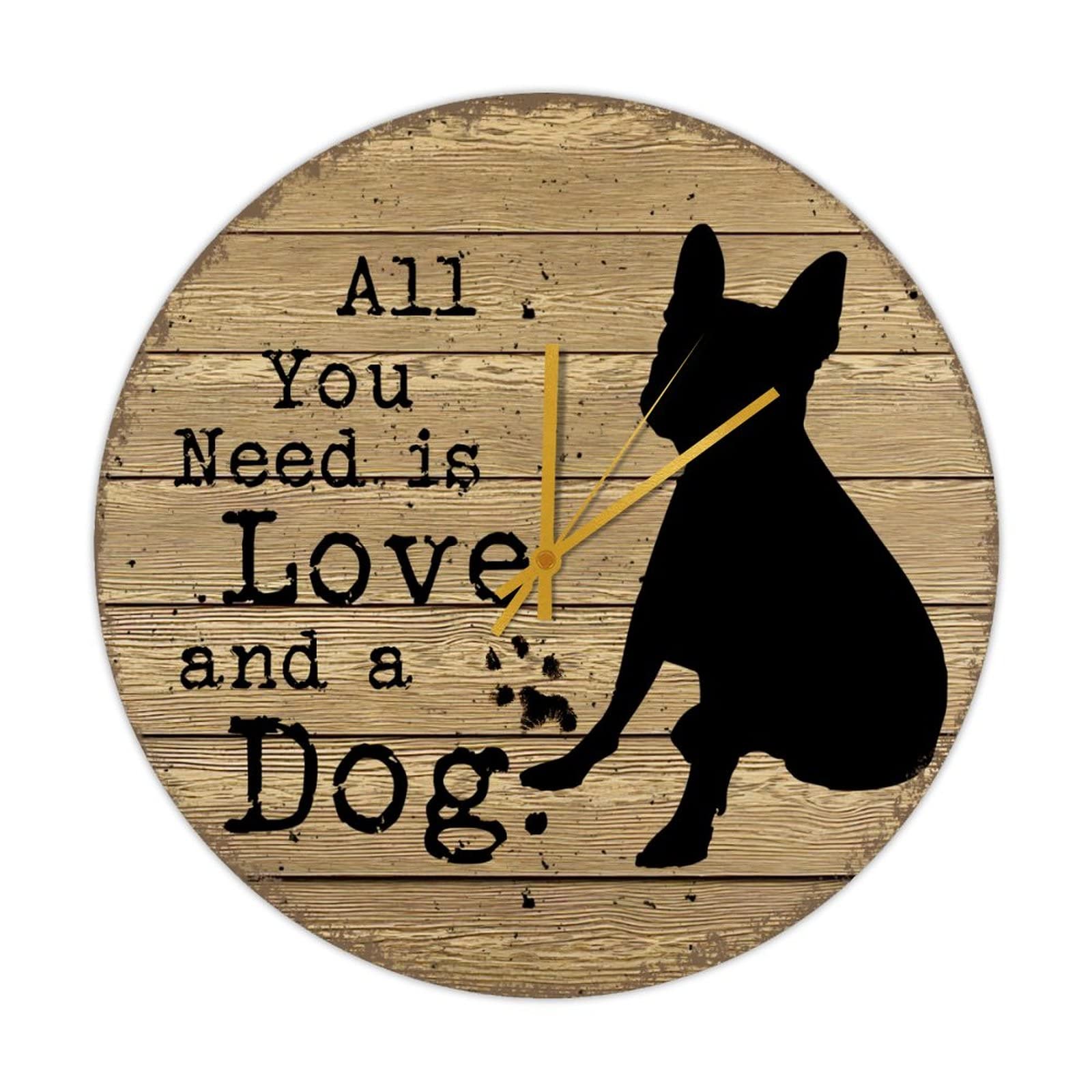 Horloge bois All You Need Is Love And A Dog pour les familles