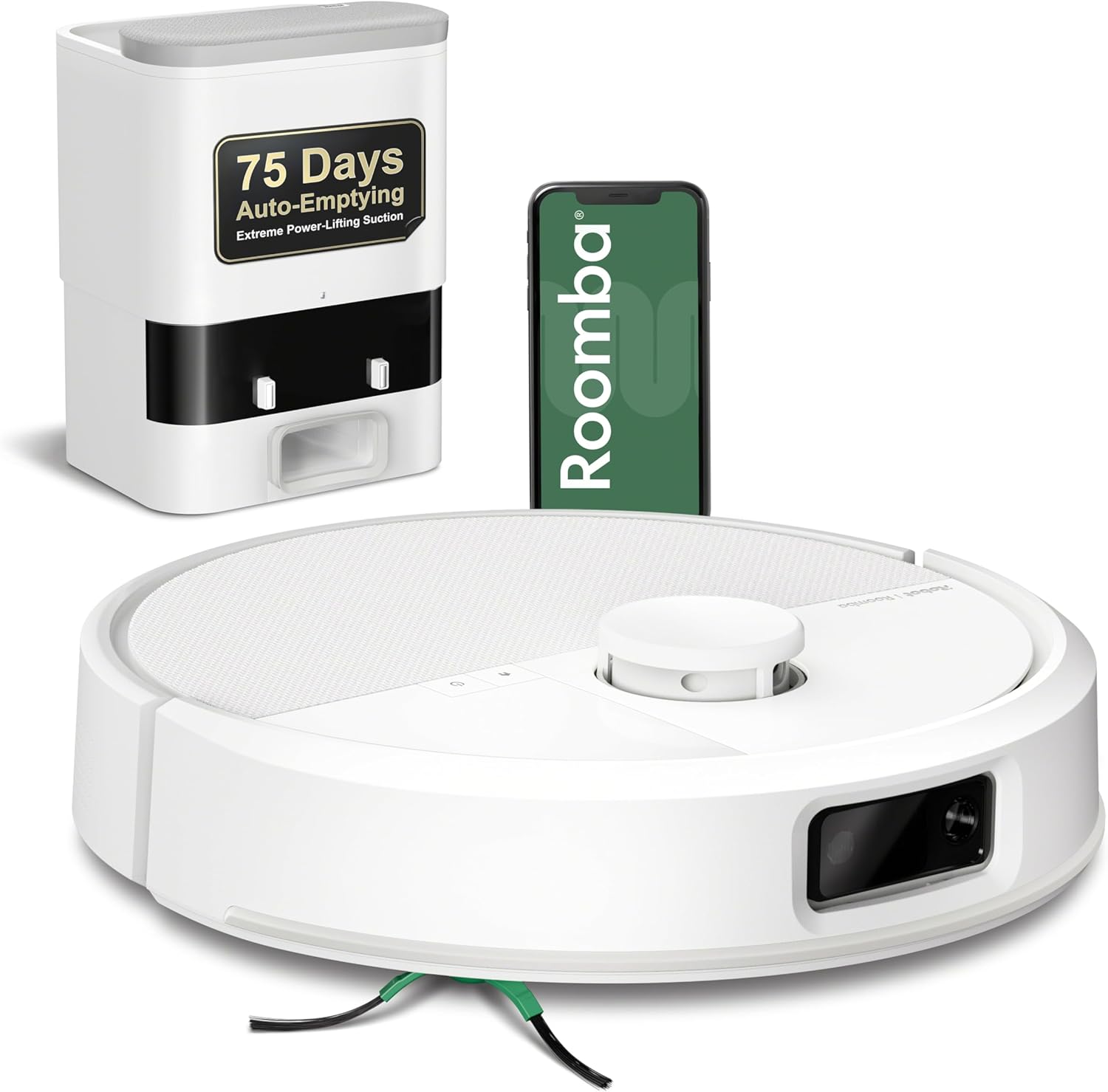 iRobot Roomba Max 705 Vac Robot Vacuum + AutoEmpty Dock - Extreme Power-Lifting Suction, Anti-Tangle Dual Rubber Brushes, Self-Empties, Recognizes and Avoids Obstacles, LiDAR Navigation White - Image 1 of 10
