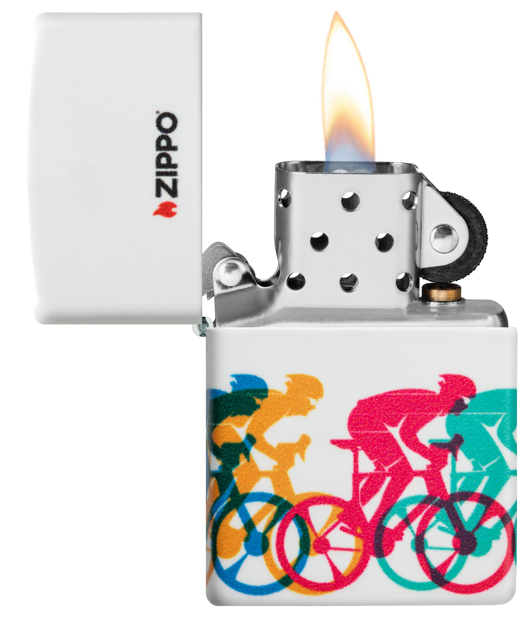 Zippo Sturmfeuerzeug Bicycle Race 540° Color Image Nachfüllbar Wiederverwendbar Windfest