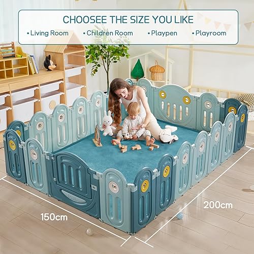 Miniatura 2 de Alfombra de juego para bebé, alfombra de espuma viscoelástica de 6 pies 7 pulgadas x 4 pies 11 pulgadas, alfombra acolchada suave  Alfombra de juego