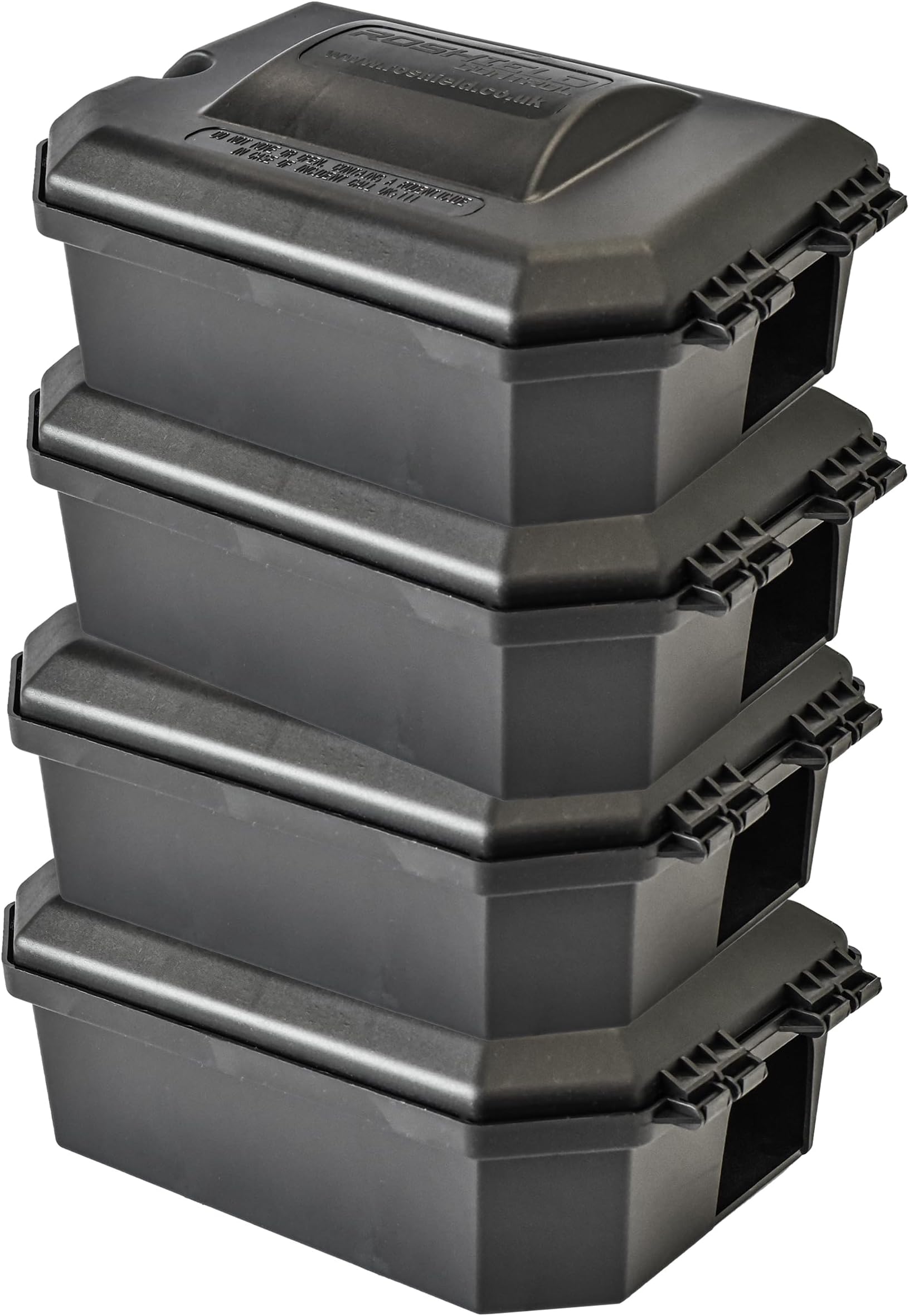 Roshield Tamper-Resistant Safety Bait Box for Rodent Trap and Rodenticide Posion Control Treatments (UK-Made, Empty) x 4