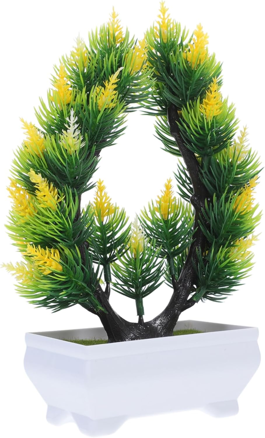 BCOATH 2pcs Peacock Bonsai Artificial Potted Grass Faux