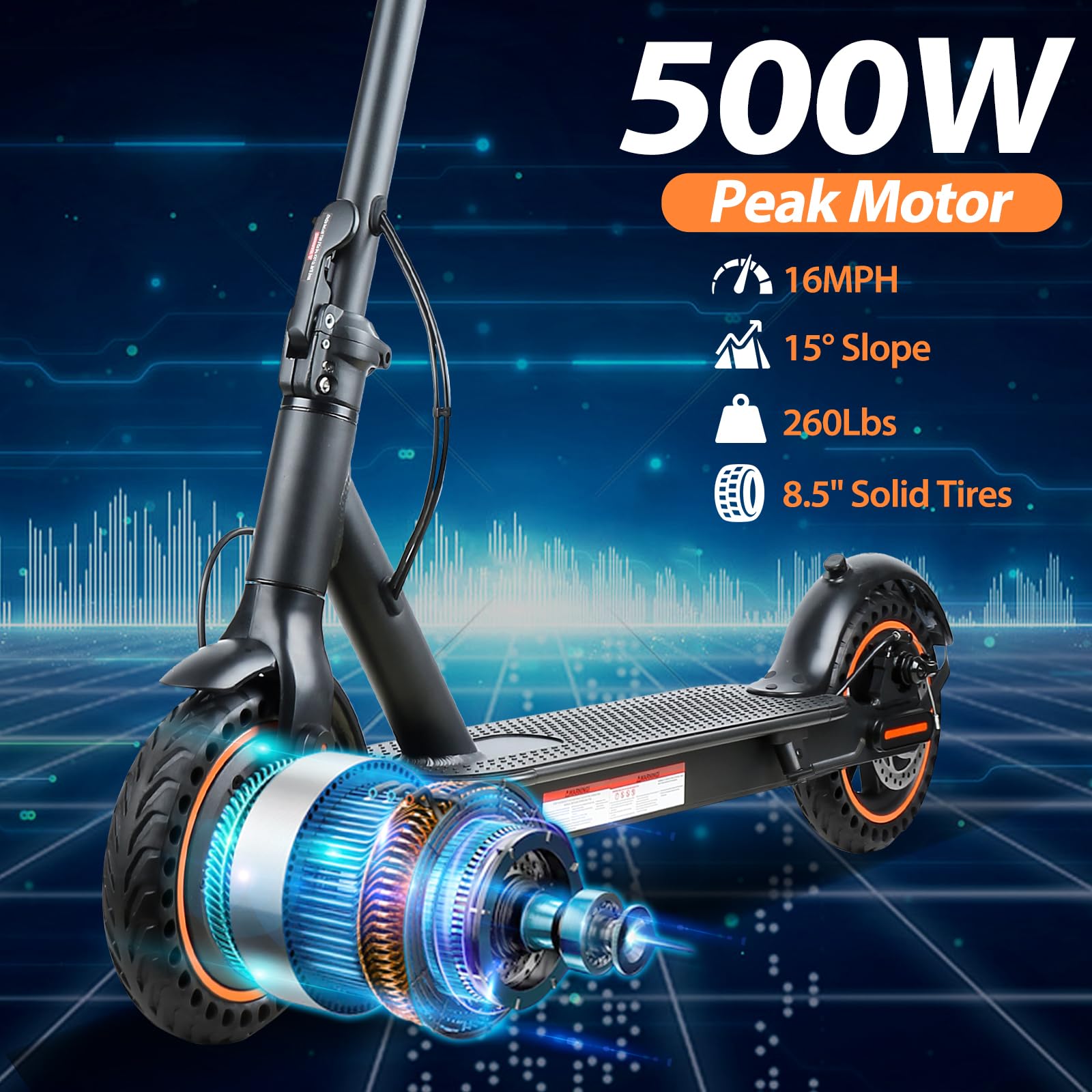 Trottinette Électrique Pliable Ultra-Légère 12kg – 30 km Autonomie, 25 km/h | Moteur 500W,Max 25 km/h, Pneus Anticrevaison, Application Connectée, 3 Modes de Vitesse –Idéale pour les Déplacements Urbains