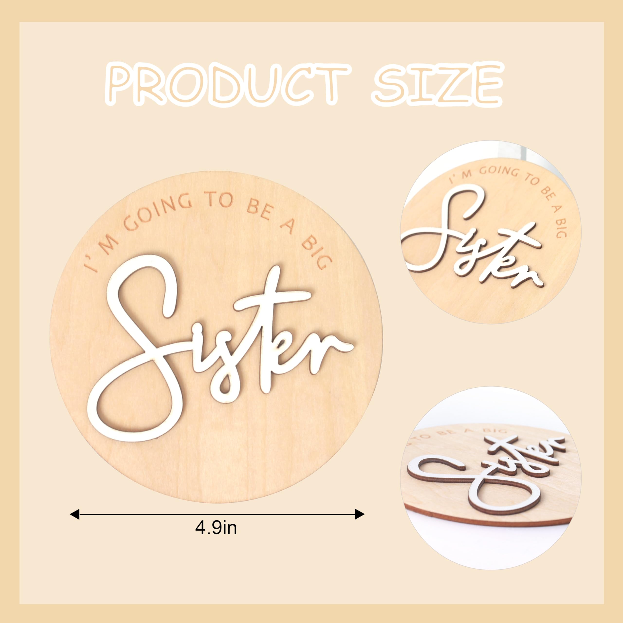 Personalized Baby Announcement Plaque?Baby Boy/Girl Nursery Wooden Sign?Gender Reveal Party Decorations?Baby Birth Announcement Sign?Baby Shower Nursery Gift Plaque (Sister)