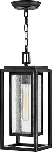 Hinkley Republic Collection One Light Medium - Farol colgante para exteriores, color negro