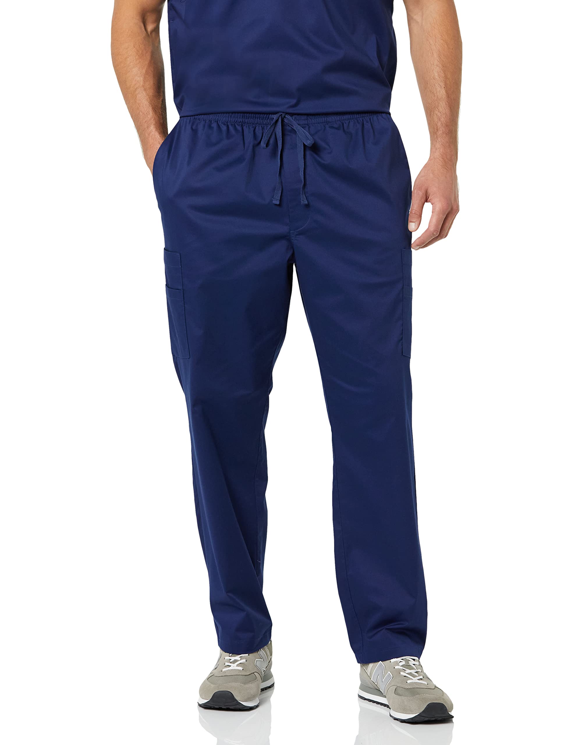 Amazon Essentials Men's Elastic Drawstring Waist Scrub Trousers, Dark Blue, XS