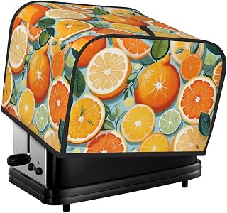 Citrus Fruit Pattern Print 4-Slice Toaster Cover Kitchen Appliance For Bread Home Protector Daily Usability