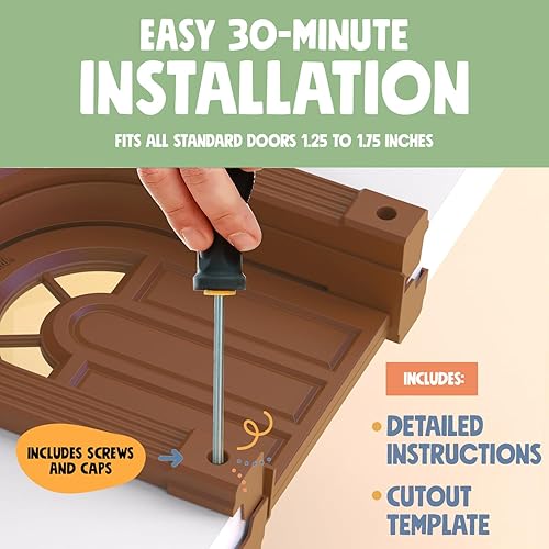 Miniatura 4 de Puerta interior para gatos puerta de gato sin solapa para puerta interior, puerta interior para gatos de hasta 20 libras, fácil instalación de