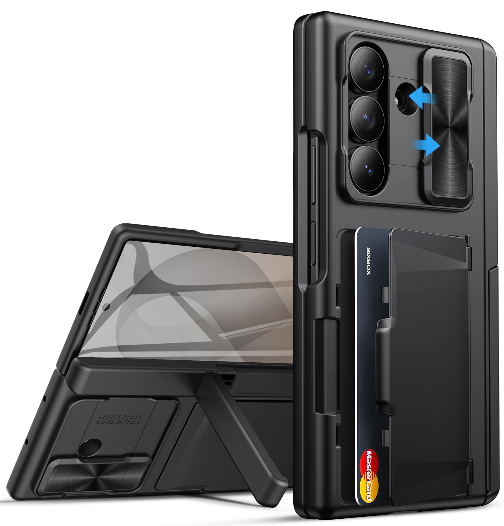 for Samsung Galaxy Z Fold 8 Ultra Case with Card Holder, Black