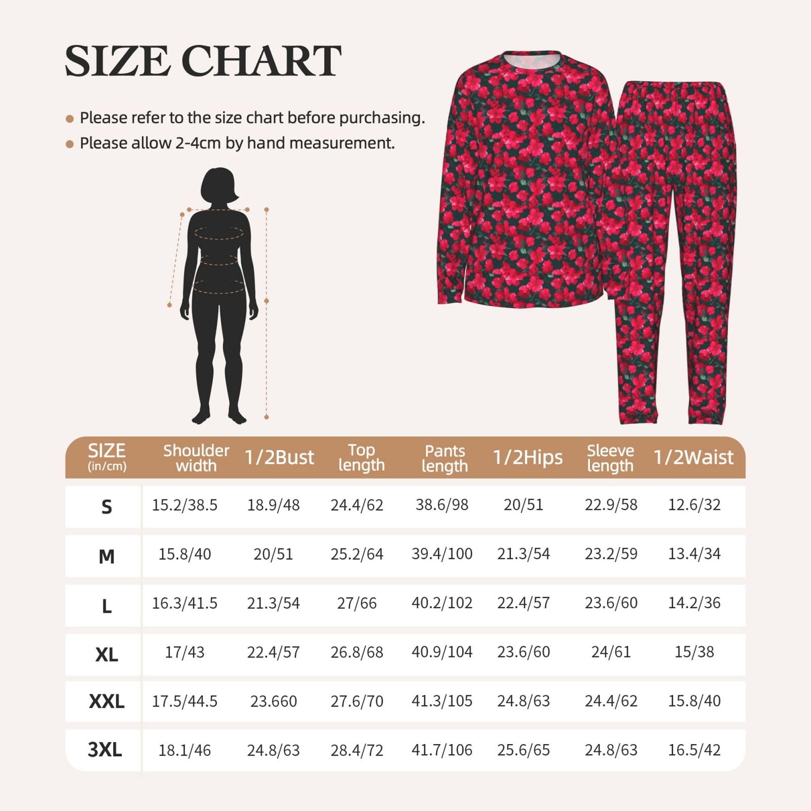 Pigiama da donna a maniche lunghe con stampa floreale rosa rosso e rosa, ideale per vacanze e yoga, uscite casual, comodo regalo