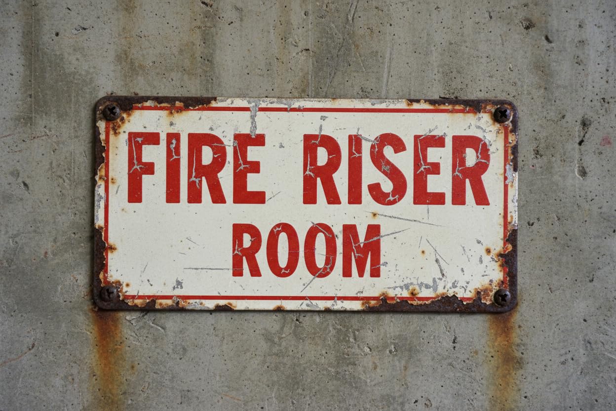 Wall Decor Fire Riser Room Sign. 8x12Inch Metal Vintage Signs Aluminum Plates Printed