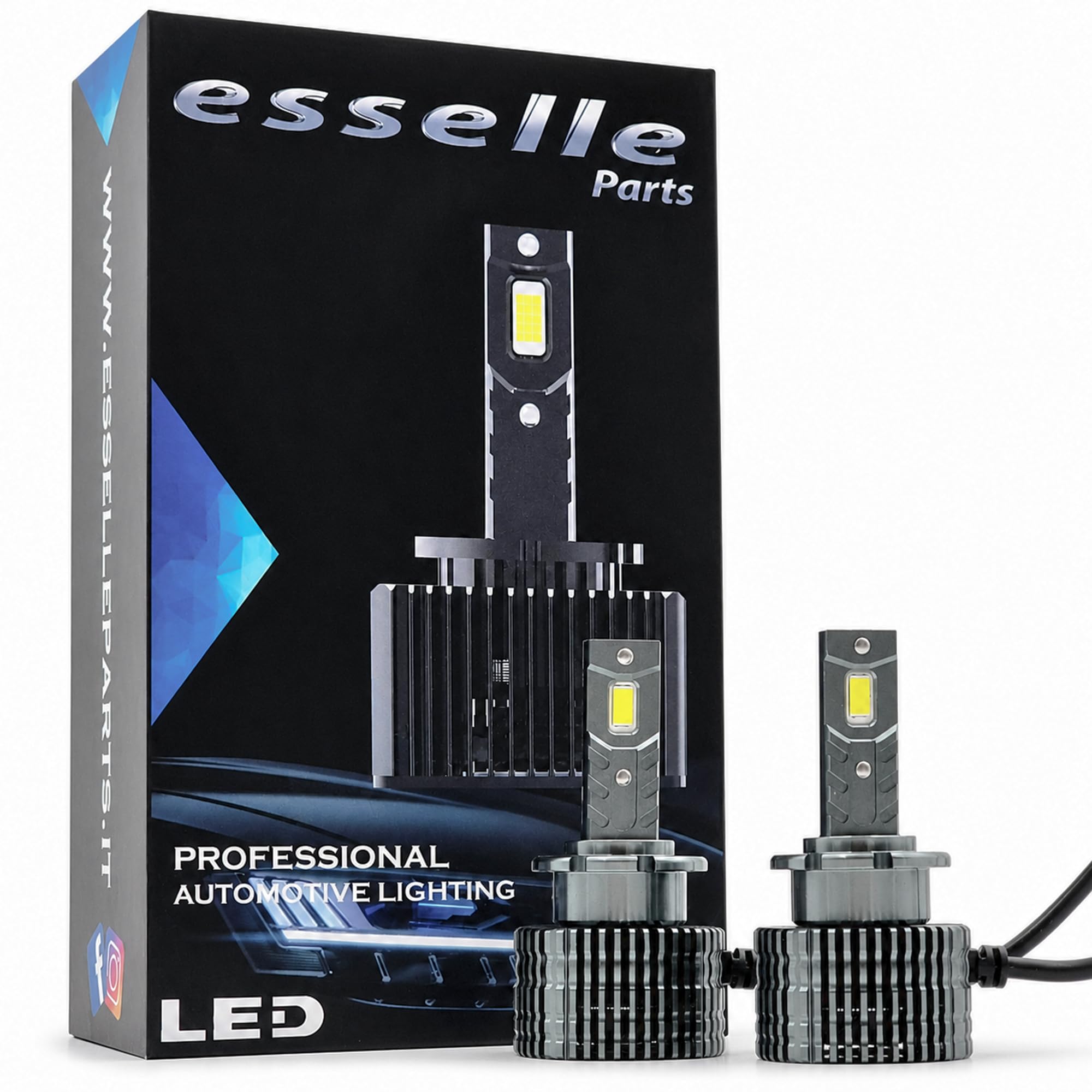 Coppia Lampade D2S LED 12000 Lumen 6000K specifiche per Bmw Serie 5 E39 Fino al 08-2000 – Conversione da Xenon a LED Plug & Play Canbus – Luce Bianco Ghiaccio Ultra Potente – 35W CSP Alta Luminosità