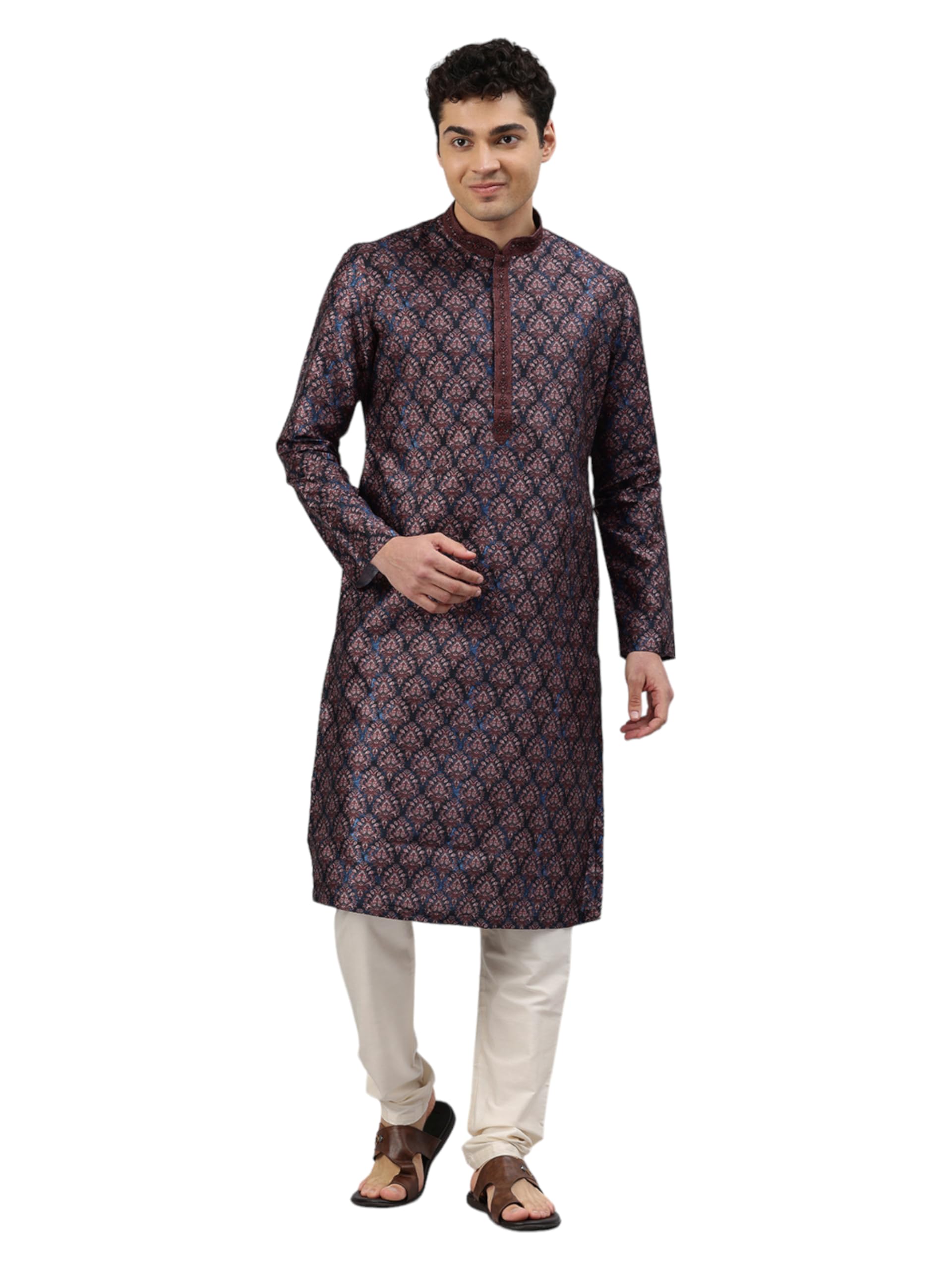 Printed Kurta Pyjama Set for Men-image-20