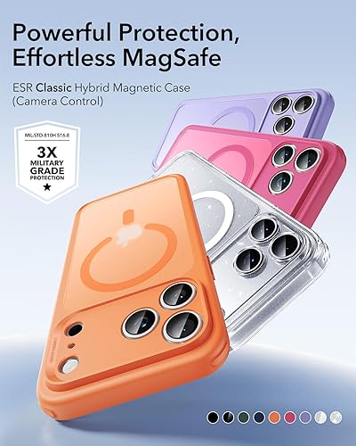 Vista 125 de ESR Funda para iPhone 15 Pro Max, compatible con MagSafe, de grado militar, negro transparente