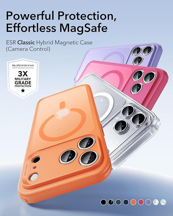 ESR iPhone 17 Pro Max Kılıf Kamera Kontrolü, Turuncu Buzlu