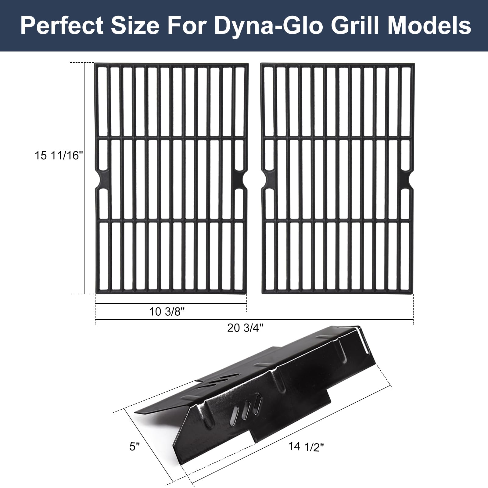 Grill-Ersatzteile Für Dyna Glo 2-Brenner – Heizplatte & Rost Aus Gusseisen & Porzellanstahl