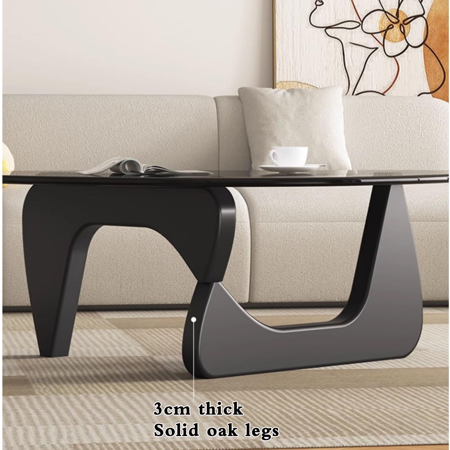 Amazon.co.jp: リビングルーム用ガラスコーヒーテーブル、ミッド