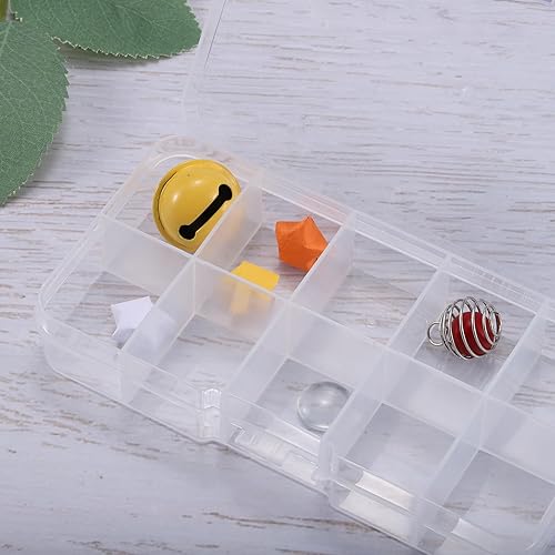 Miniatura 6 de PATIKIL Caja organizadora de joyas de 28 rejillas, paquete de 3 cajas de joyería de plástico transparente de 0.834 pulgadas, contenedor de