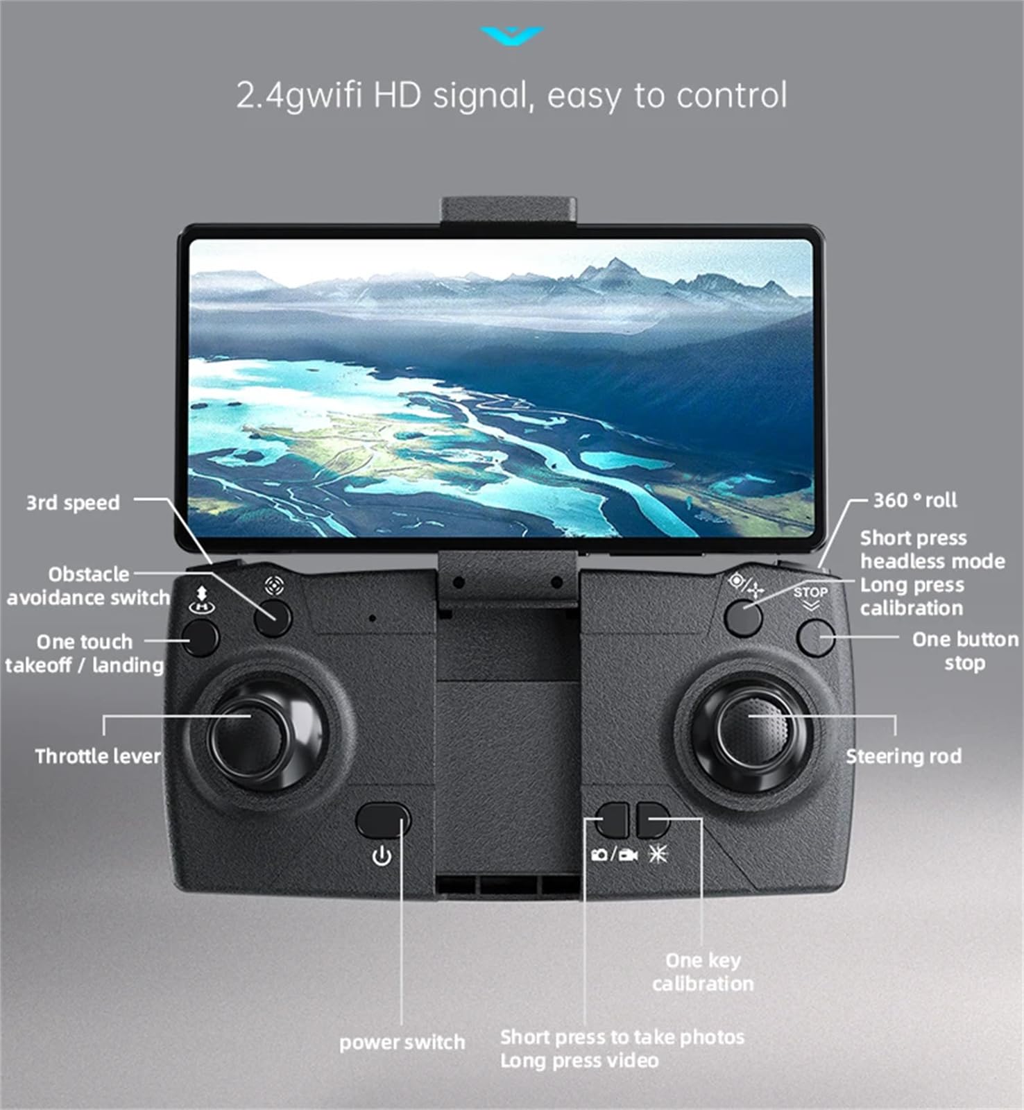 Drone X6 Fotografia Aerea ad Alta Definizione Posizionamento del Flusso Ottico Doppia Fotocamera 4k Evitamento degli Ostacoli su Tre Lati Altezza Fissa