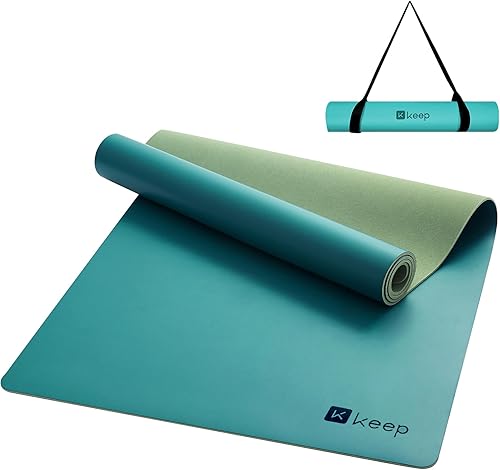 Keep Nature Rubber - Tapete de yoga de alta calidad de 0.197in de grosor, antideslizante, antidesgarros, para yoga, pilates y estiramiento, gimnasio