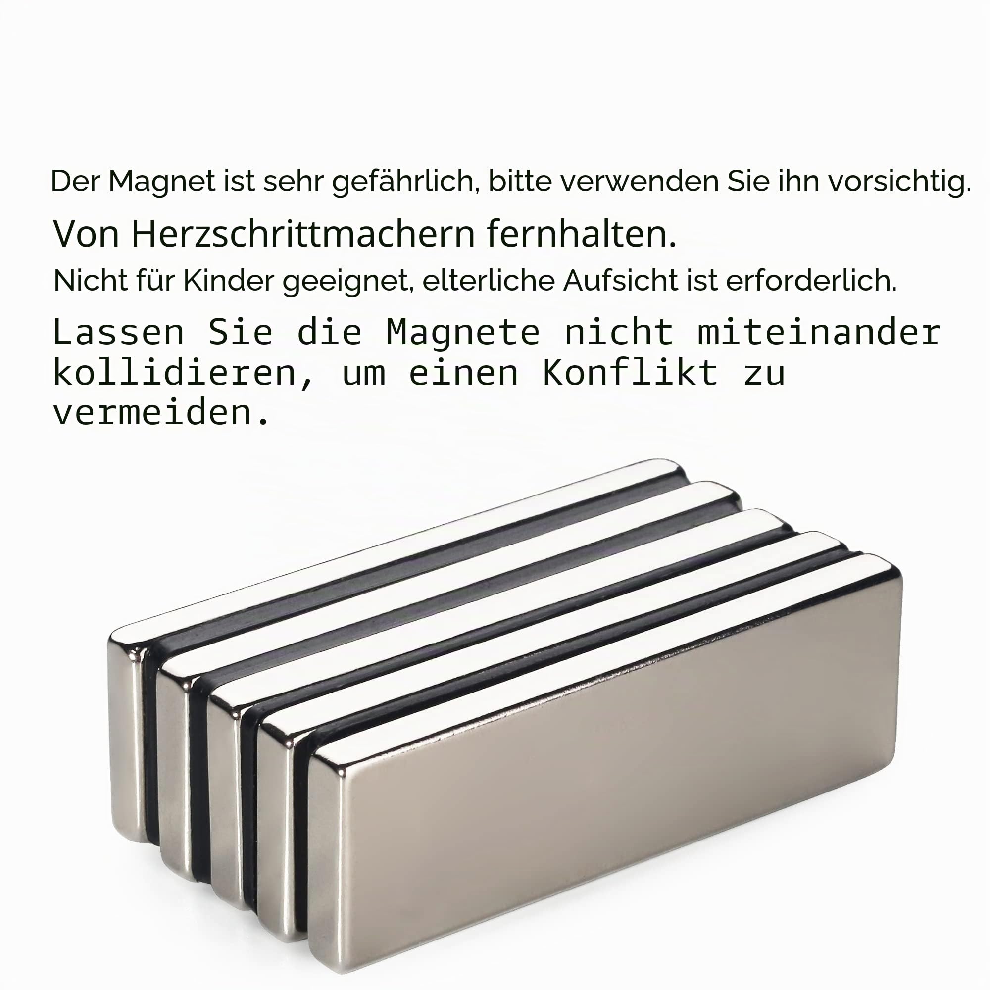 Realth Magnete Bar Neodym Starke Permanente Magnetische 60mm*20mm*5mm für Kühlschrank Büro Wissenschaft Projekt und Handwerk 5 Pack(MC605)