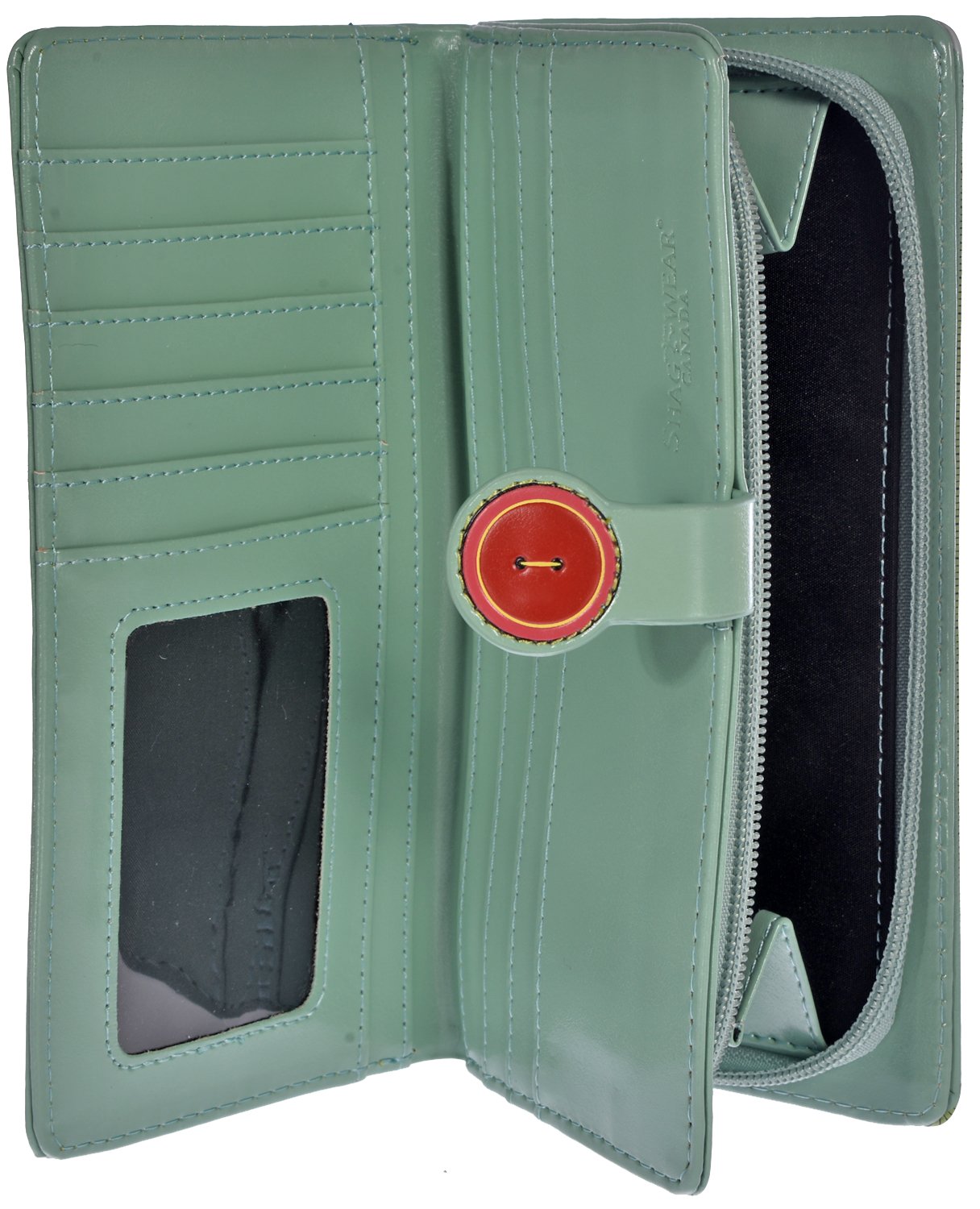 Shag Wear Große Clutch für Damen, veganes Kunstleder, mit Münzfach mit Reißverschluss