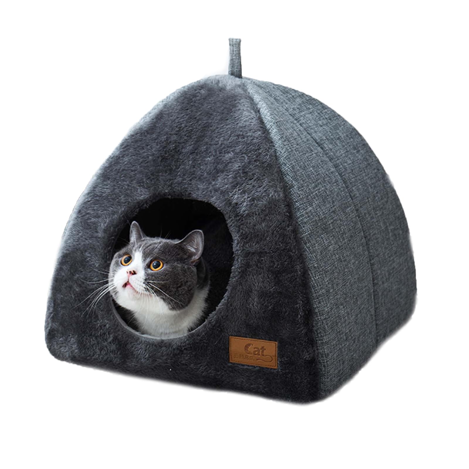 Cueva para gatos, cueva para exteriores, cama para gatos, casa para gatos, para exteriores, resistente al invierno, con alfombrilla extraíble, impermeable, 11 pulgadas, plegable, para interior y