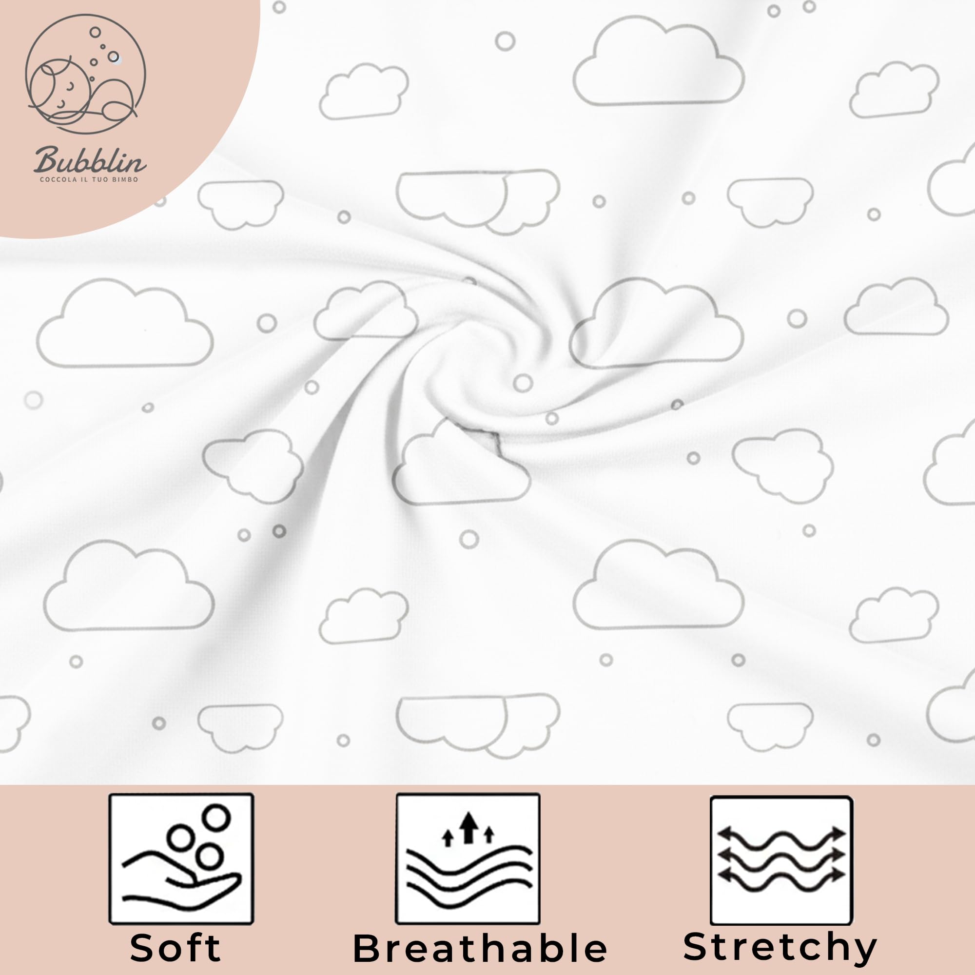 Housse de Coussin pour Allaitement 100% Coton avec Fermeture Discrète (Housse de Coussin pour Allaitement, Étoile) (Housse de Coussin pour Allaitement, Nuage)