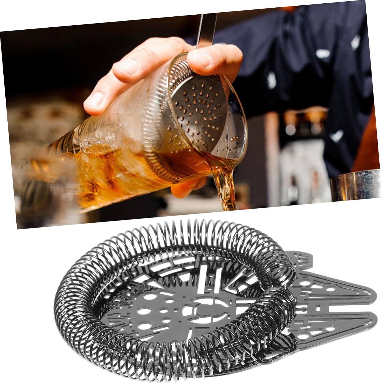 Cabilock 3pcs Bartending Strainer Ice Filter for Cocktails Fine Mesh Sieve for Home Bar and Restaurants Essential Cocktail Shaker Tool