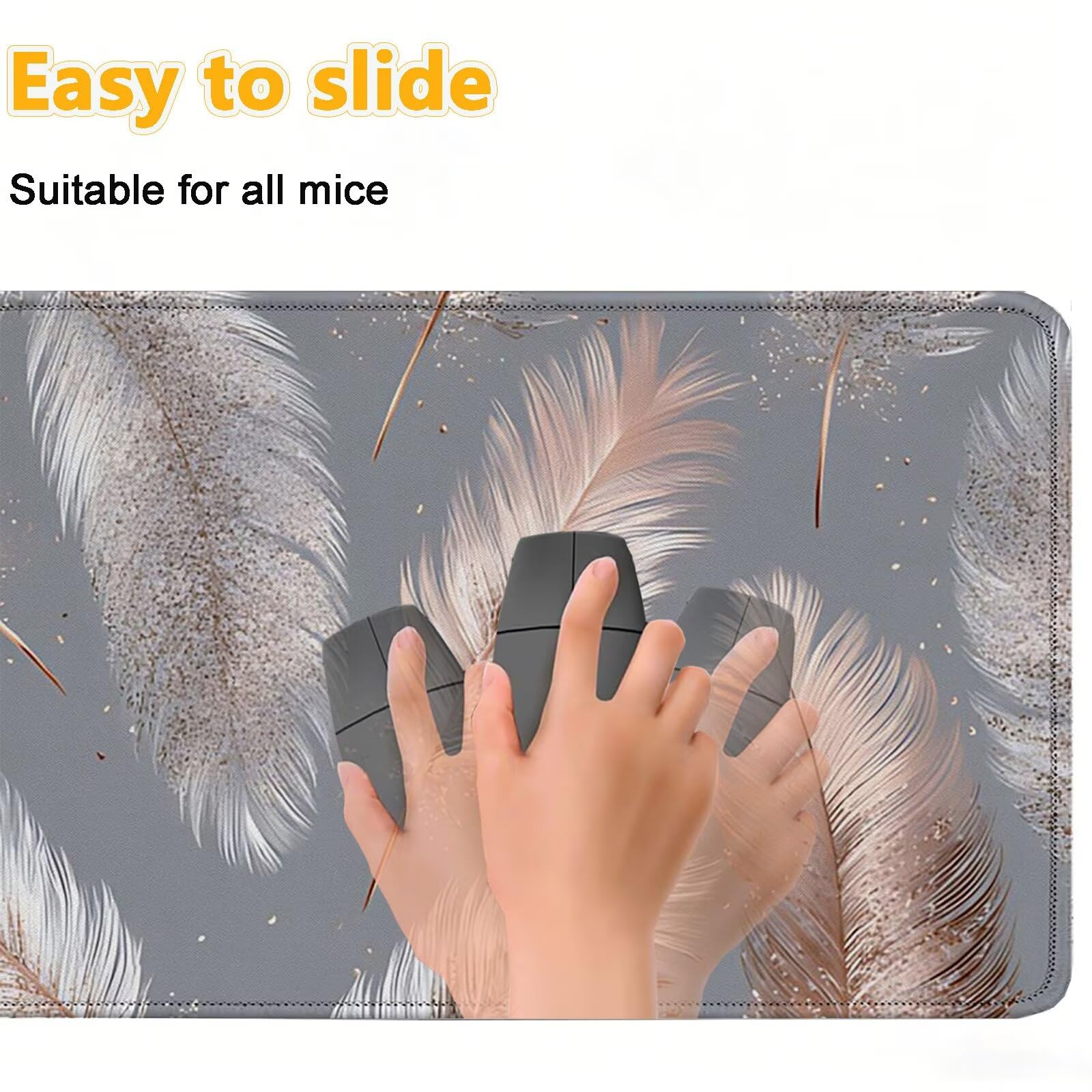 Tappetino Mouse 900x450mm | Superficie Ultra-Liscia, grigio 0-z366