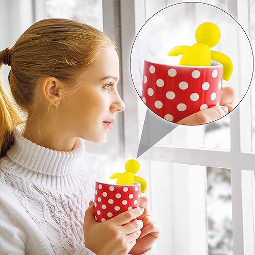 Miniatura 6 de 2 piezas de infusor de té para té suelto lindo colador de té de malla fina de acero inoxidable bola de filtro de té difusor de té más empinado para