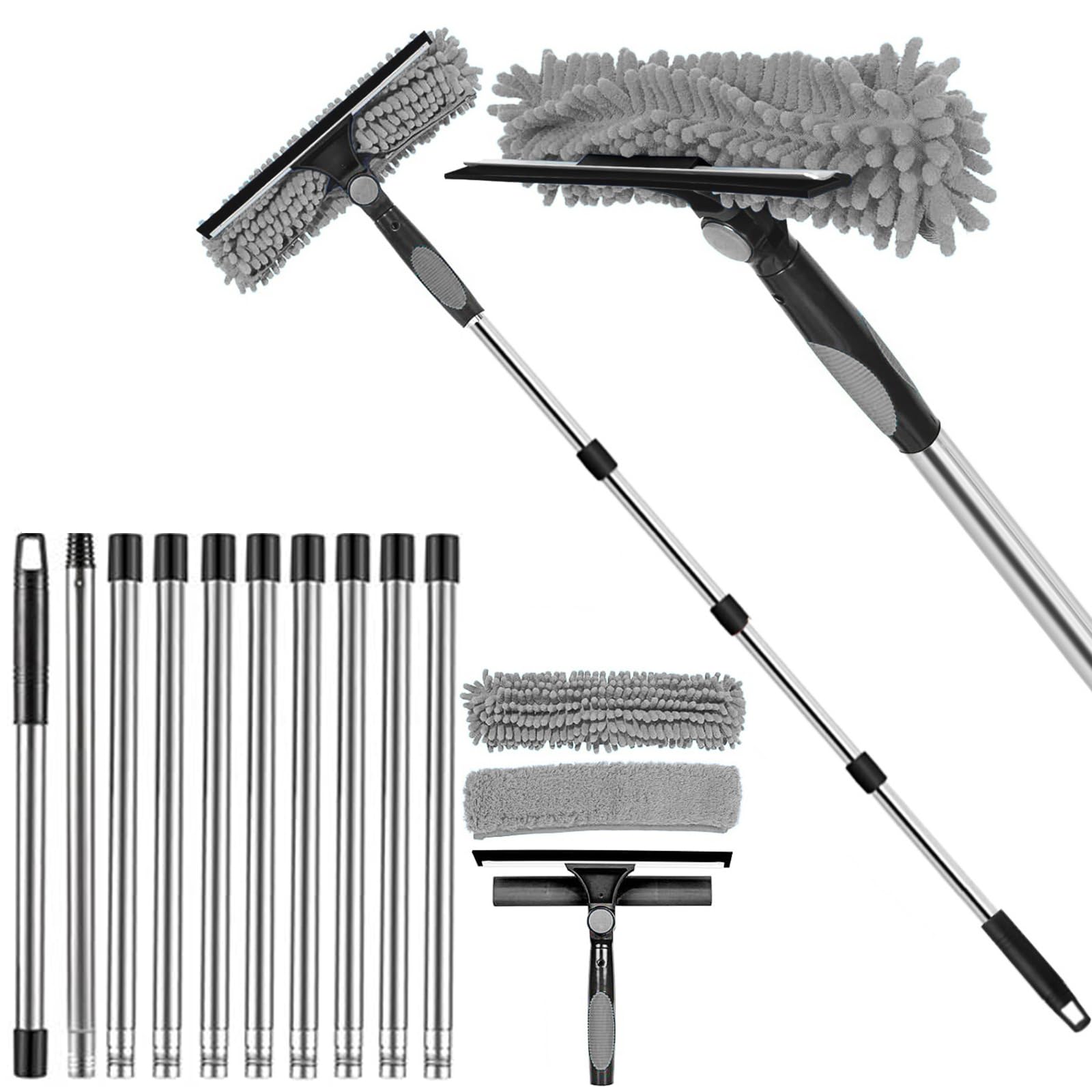 Kit de nettoyage de vitres télescopique pour l'entretien de la véranda