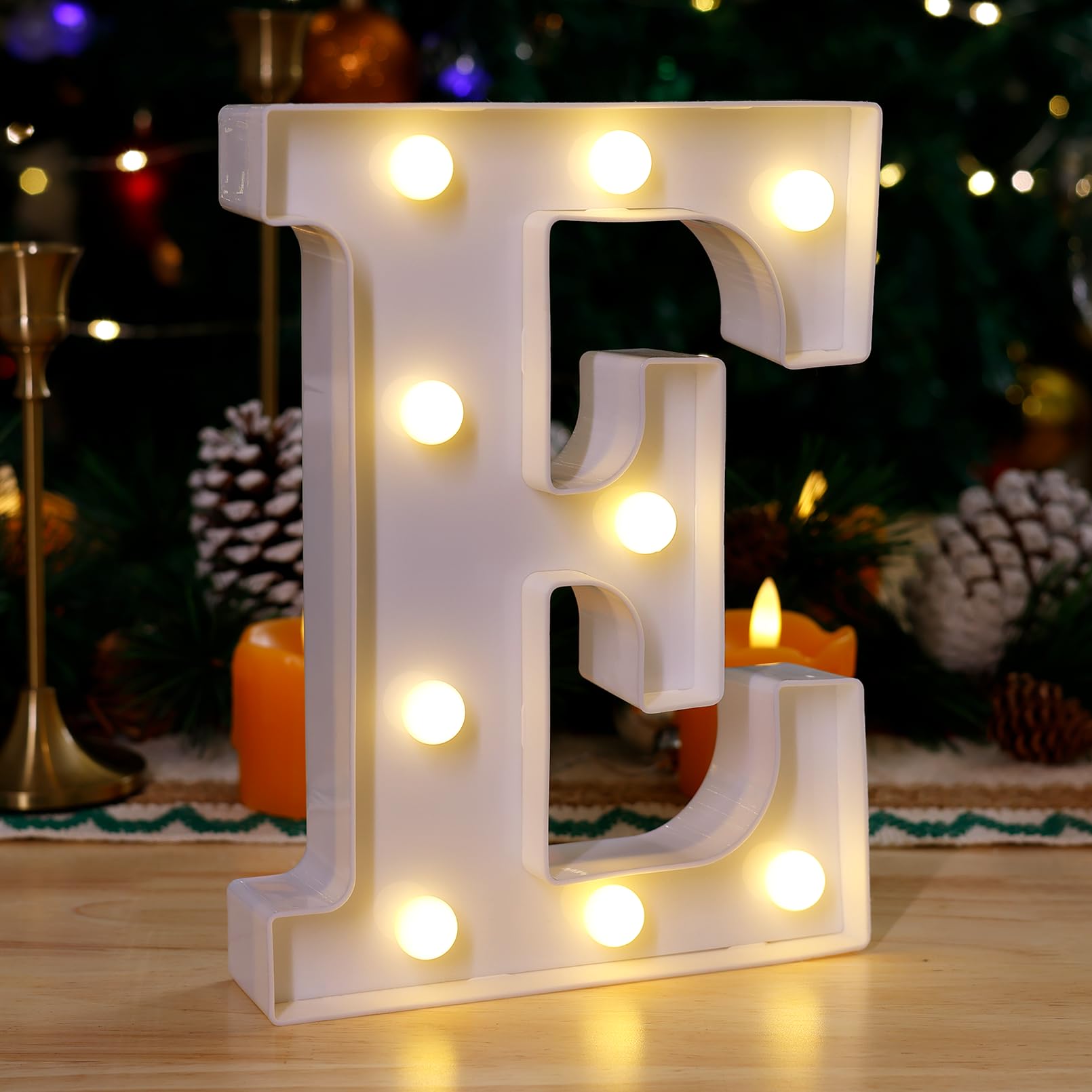 LED Light Up Marquee Letters, Battery Powered Decorative LED Letter Lights, Alphabet Light Up Letters for Wedding Birthday Party,Holiday Lamp or Home Bar Decoration (Letter E)