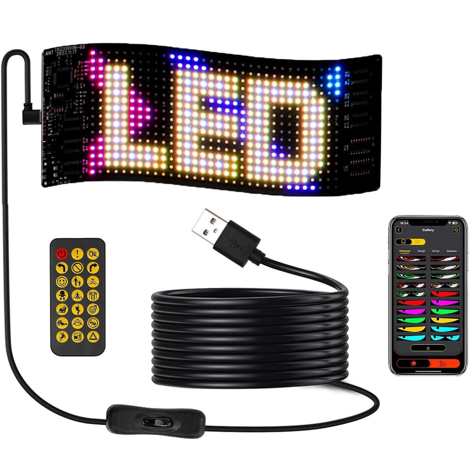 Luz de Ojo de Diablo para Ventanilla de Coche: Animaciones LED para Eventos y Rutas Nocturnas