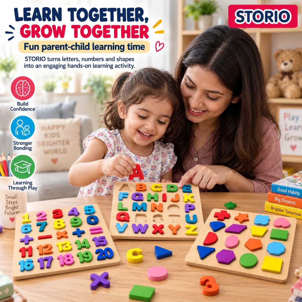 Storio 3-in-1 Wooden Puzzles for Toddlers -3