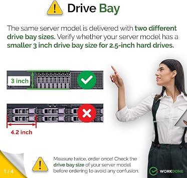 WORKDONE 2-Pack 2.5 SFF Caddy Tray - fits Dell PowerEdge 13-11th G. G176J