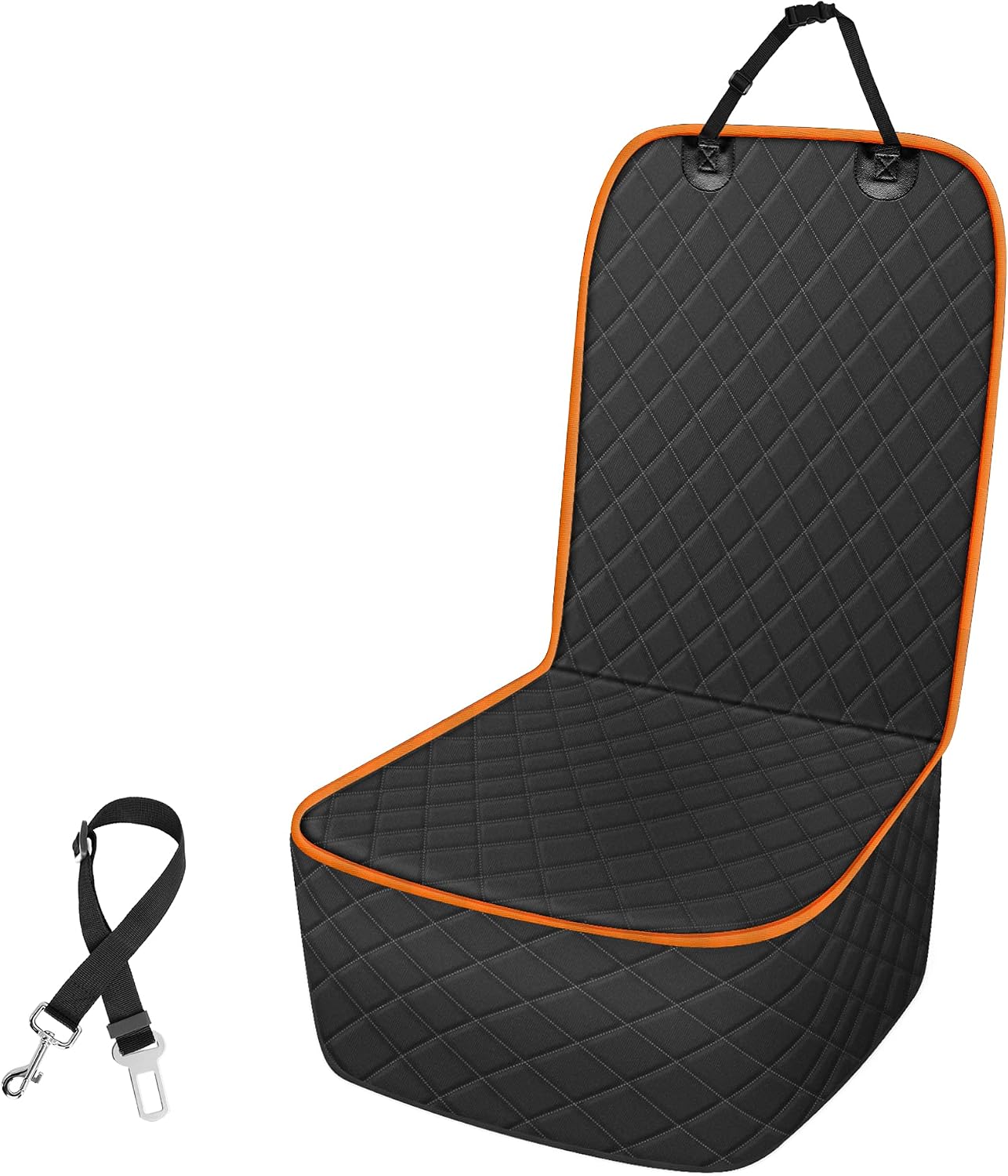 Femuar Pet Front Seat Cover, Waterproof Heavy Duty Front Dog Seat Cover with Anchors, Nonslip Net Backing & Scratchproof Dog Car Seat Cover - fit Most Cars, Trucks & SUVs