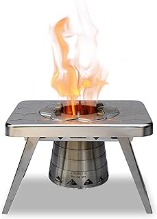 nCamp - Multi-Fuel Portable Camping Stove, Portable Gas Stove, Portable Wood Stove, Single Burner Propane Stove, Lightweight w/Collapsible Combustion Chamber (Stove Only). Mini-Stove, Compact Stove