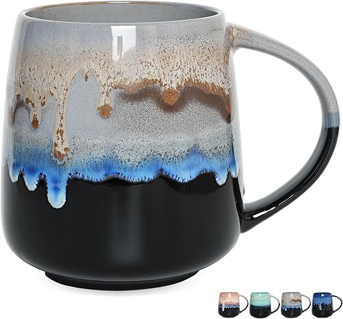 Bosmarlin Taza de café de cerámica extragrande, 23 onzas, apta para microondas y lavavajillas, taza de té grande de gran tamaño, esmalte reactivo