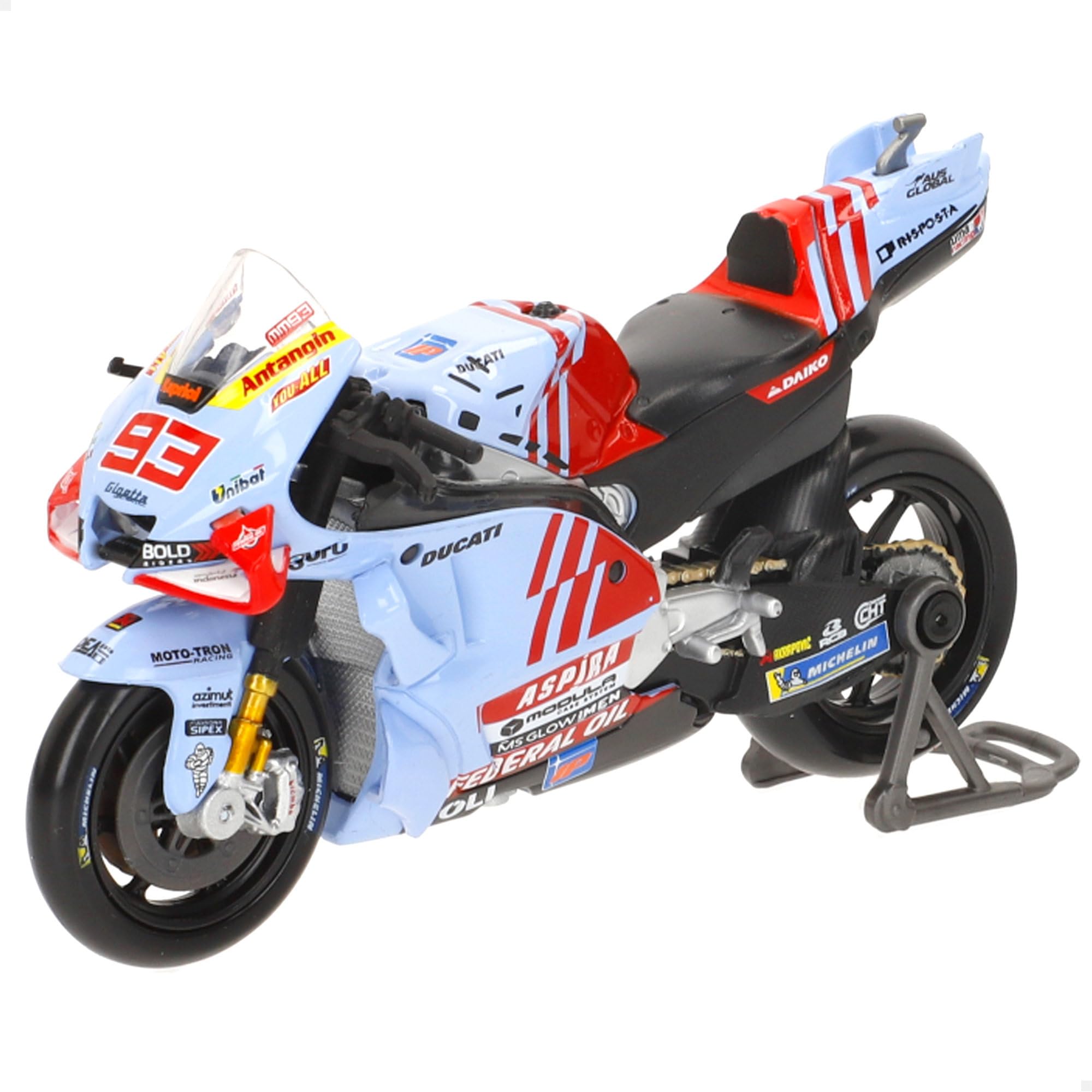 Maisto - Gresini SF 2024#93 Marquez 1/18 - Moto GP Racing en métal - Modèle réduit de collection réaliste - Maquette miniature avec détails fidèles - Idéal cadeau pour passionnés de moto