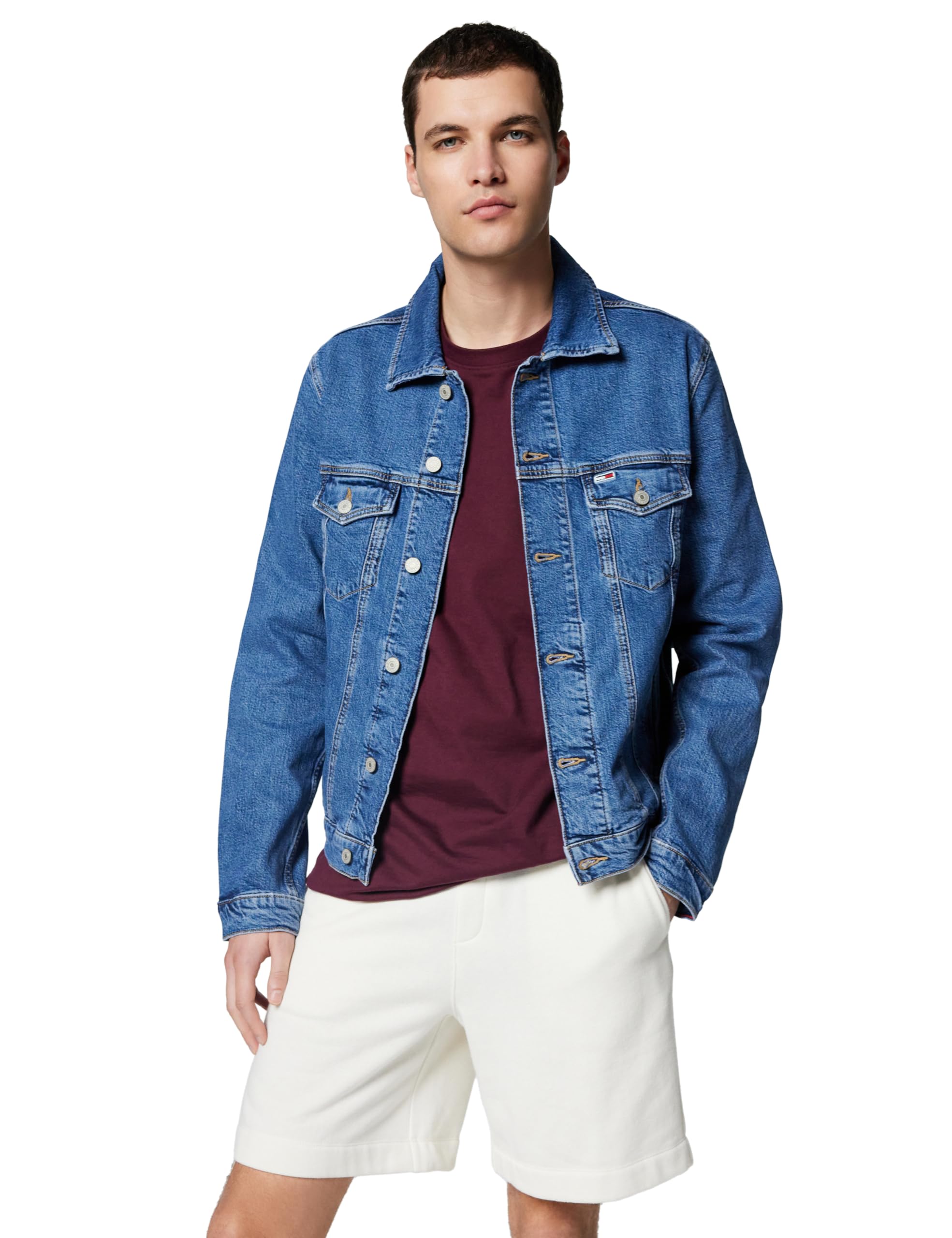 Tommy Jeans Mens Ryan Rglr Trckr Jckt Ext Bi8130 Dm0dm21047 Trucker Jacket, Denim (Denim Medium), XXL UK