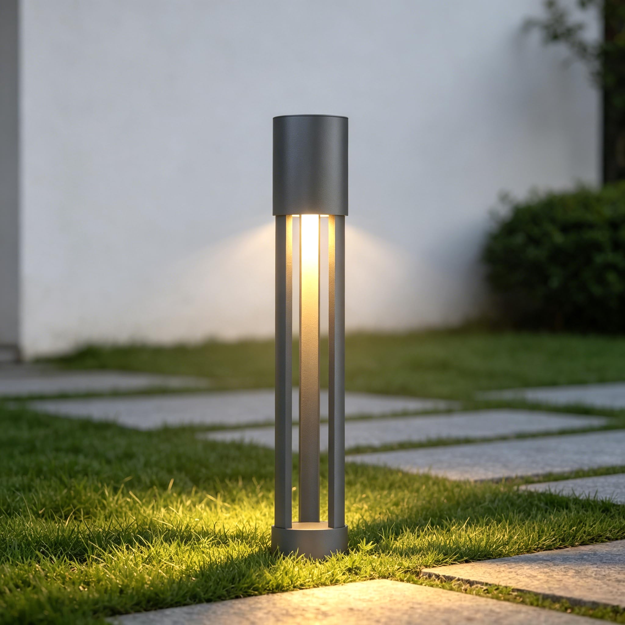 doporro Wegeleuchten Außen Stromanschluss 70cm Gartenleuchte IP65 10W | Gartenlampen für Draußen Strom, 3000K Warmweiß Pollerleuchte Standleuchte Außen, Ø120xH700mm, Sandgrau dunkel, NeoForge